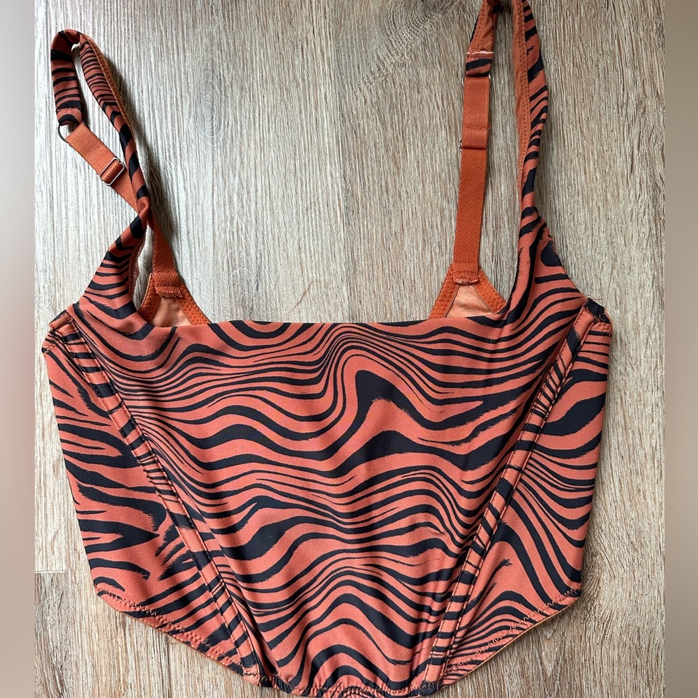 Tiger print corset crop top